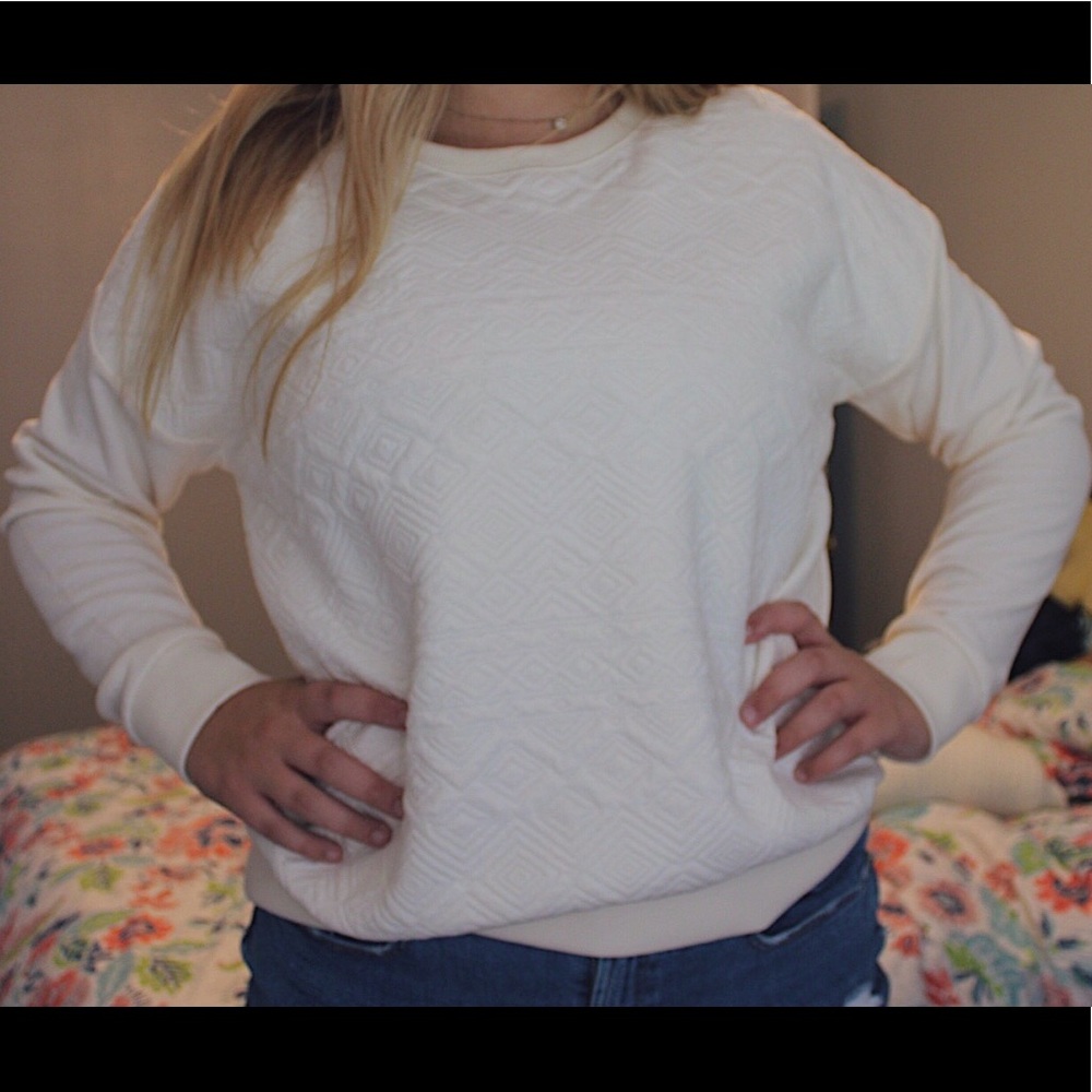white sweater
